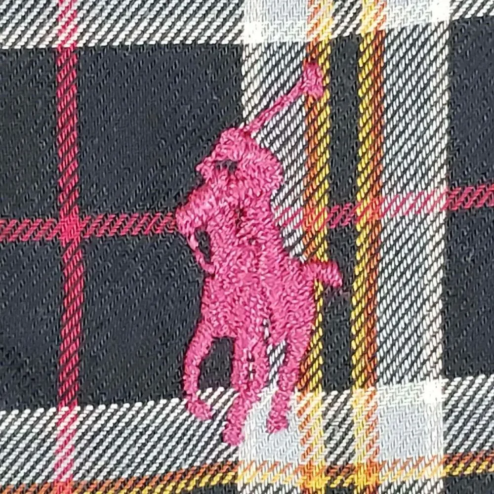 Polo Ralph Lauren Oxford Shirt Mens Size XL Black Multicolor Plaid Button Down